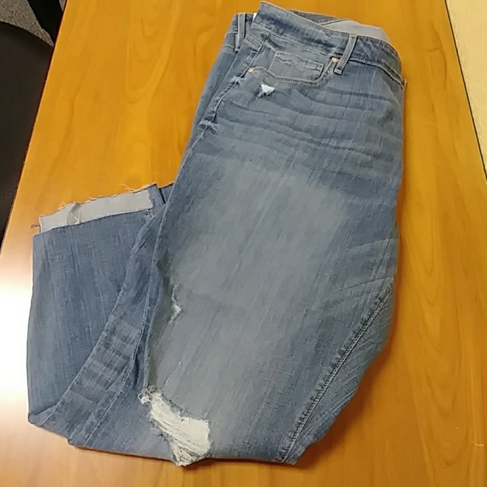 LOFT FRAYED BOTTOM STRETCH SKINNY JEANS - Picture 4 of 7